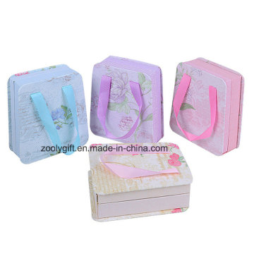 Custom Printed Carrier Paper Suitcase Gift Boxes Bag Ribbon Handle